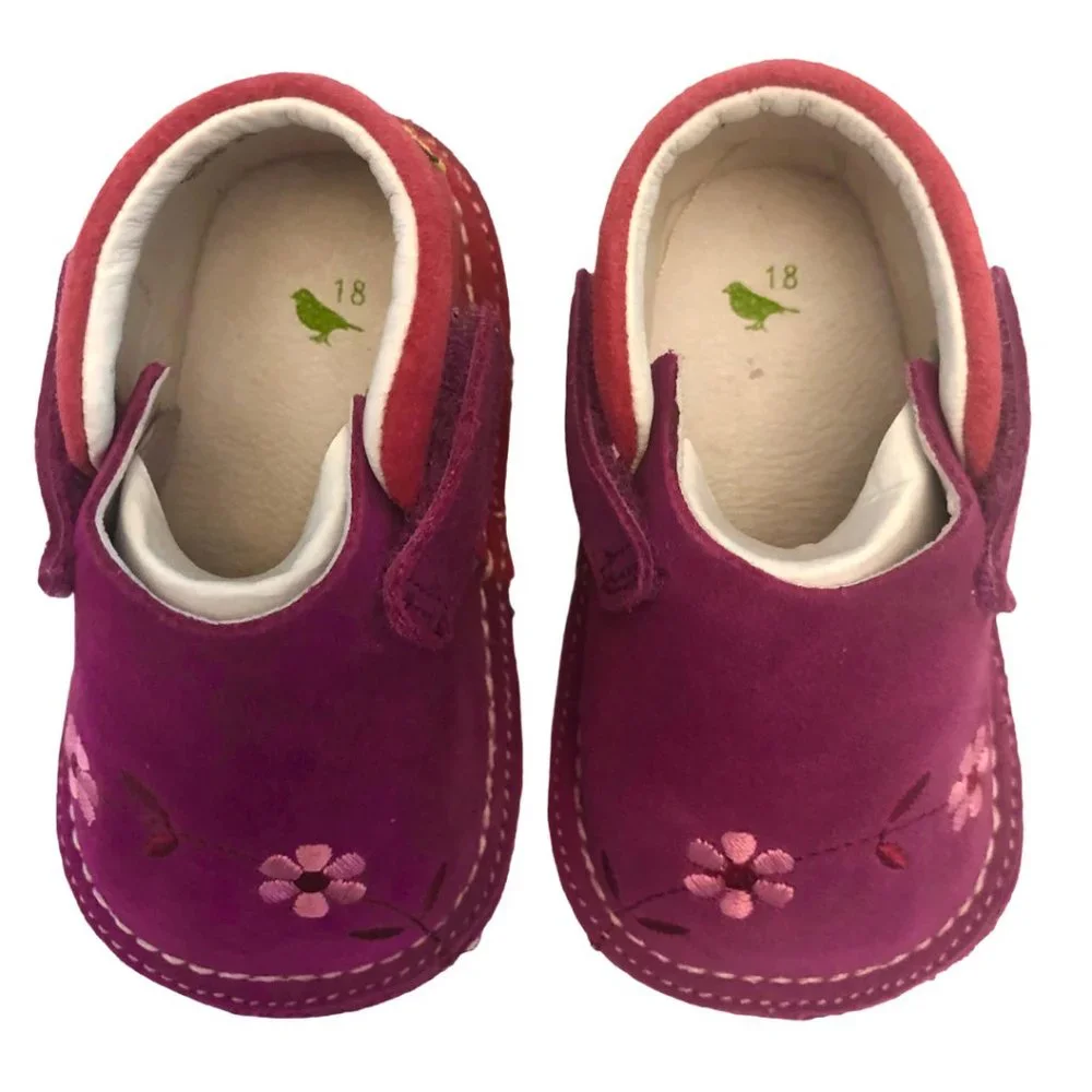 Pipit Eco-Friendly Suede Floral Baby Shoes